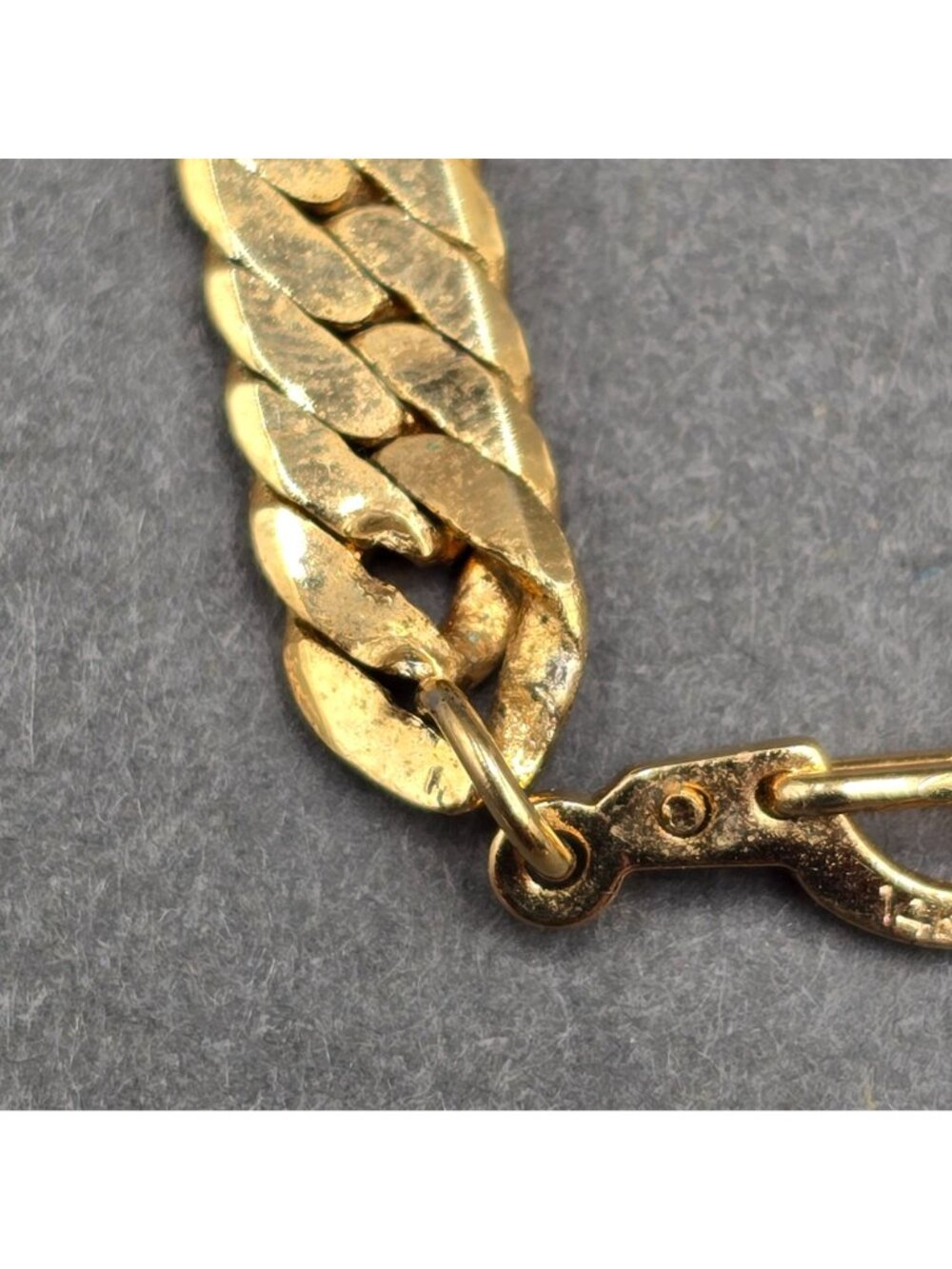 Vintage 14k Gold Plated Herringbone Chain Necklace 28" Heavy Cobra Mesh 6.3mm - Picture 5 of 9